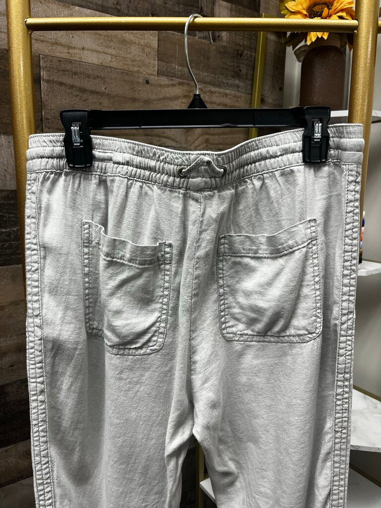 Anthro HEI Khaki Linen Cargo Pants Size M