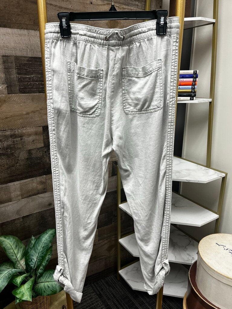 Anthro HEI Khaki Linen Cargo Pants Size M