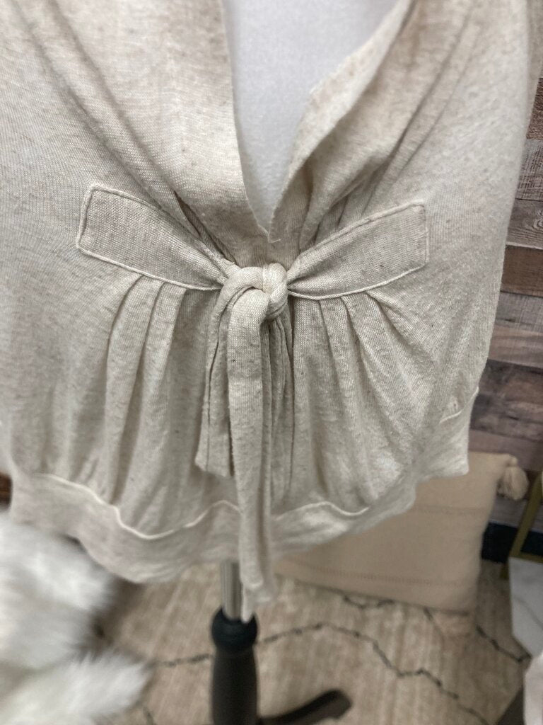 Pilcro Heathered Cream Long Sleeve Keyhole Cardigan Size S