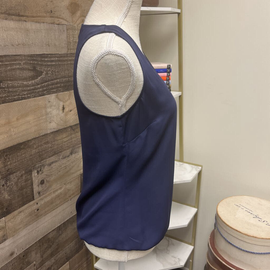 Laundry by Shelli Segal Semi Sheer Navy Sleeveless Size XS