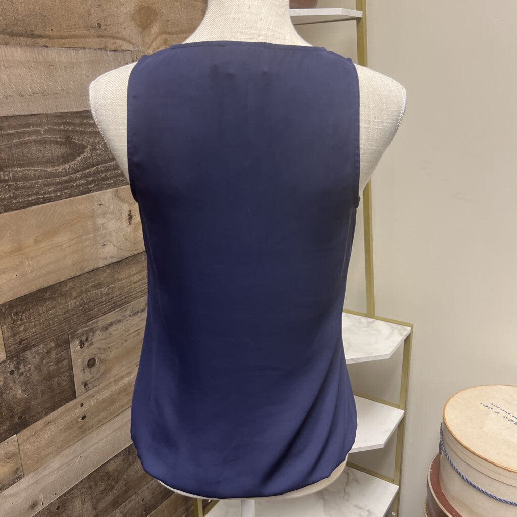 Laundry by Shelli Segal Semi Sheer Navy Sleeveless Size XS