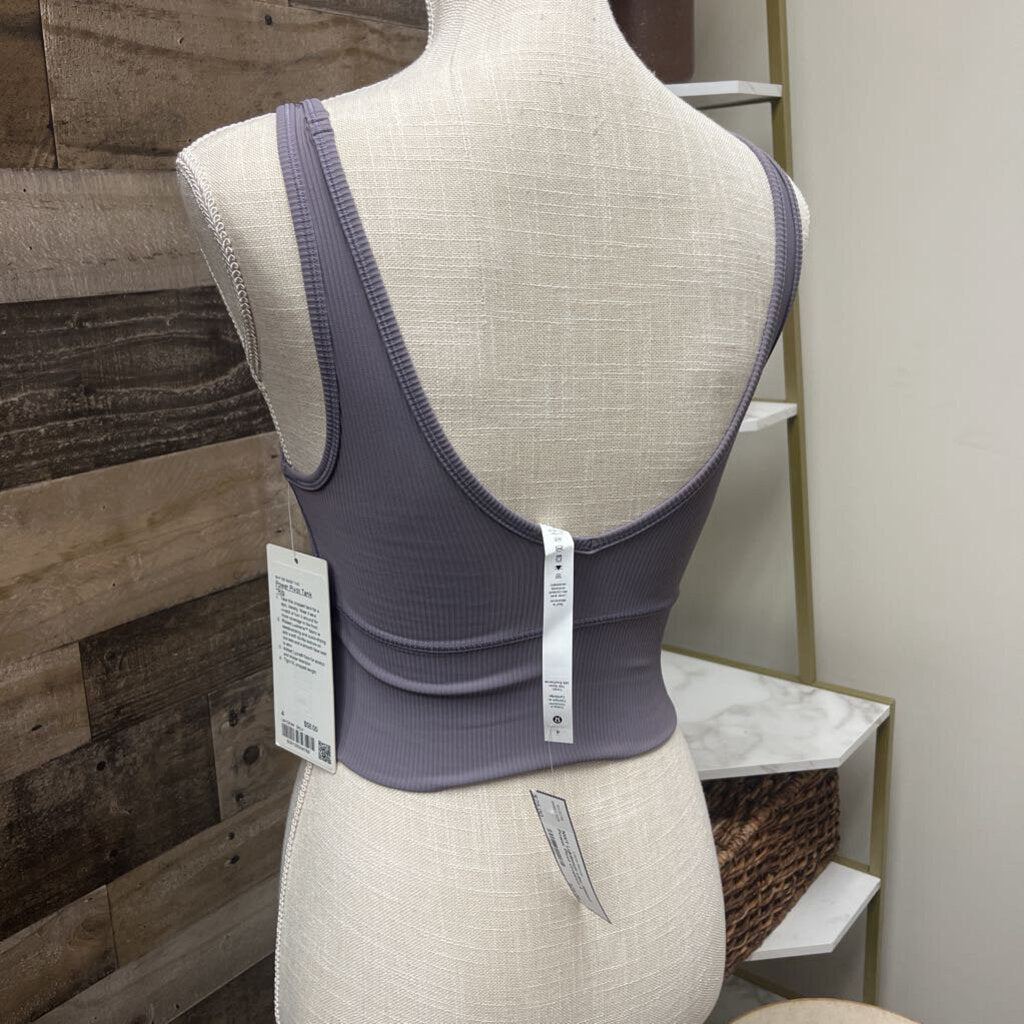 NWT Lululemon Lilac Ribbed Power Pivot Cropped Size 4