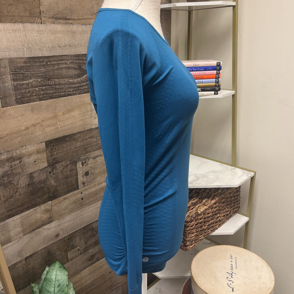 Athleta Teal Long Sleeve Work Out Tee Size XS