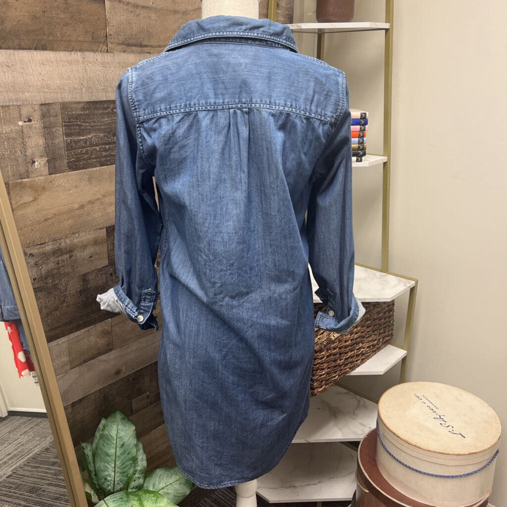 J Crew Denim 3/4 Length Roll Sleeve Dress Size S
