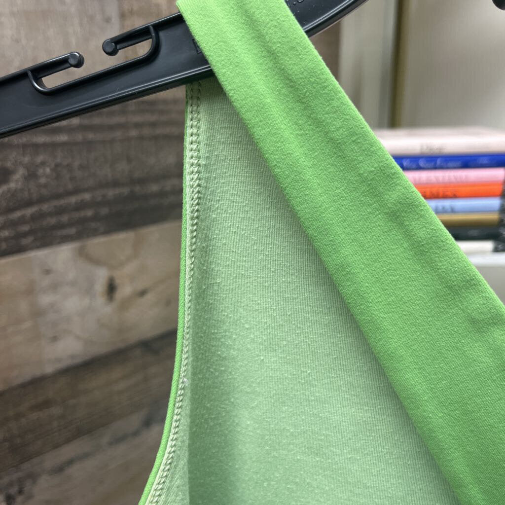 Lululemon Lime Green Criss Cross Back Tank w/Shelf Size 4