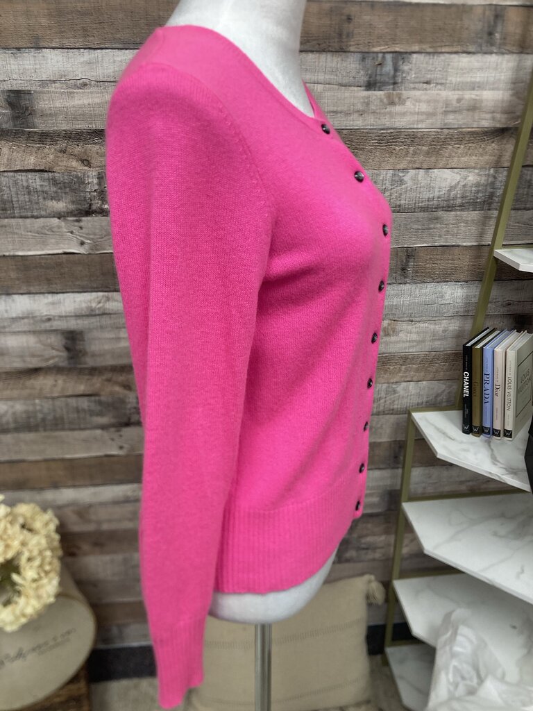 Apt 9 Bright Pink Cashmere Cardigan Size M