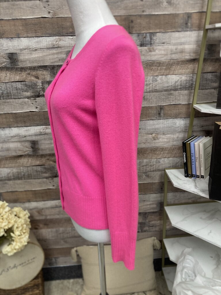 Apt 9 Bright Pink Cashmere Cardigan Size M