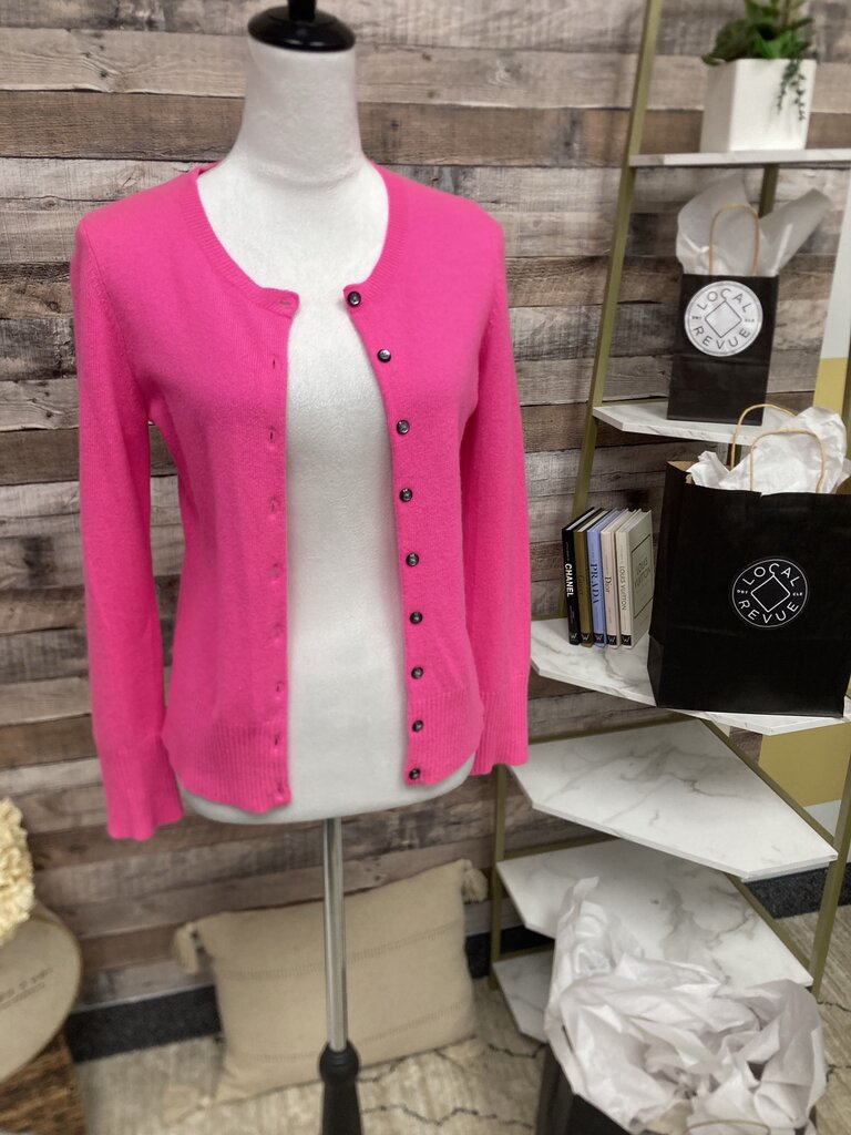 Apt 9 Bright Pink Cashmere Cardigan Size M