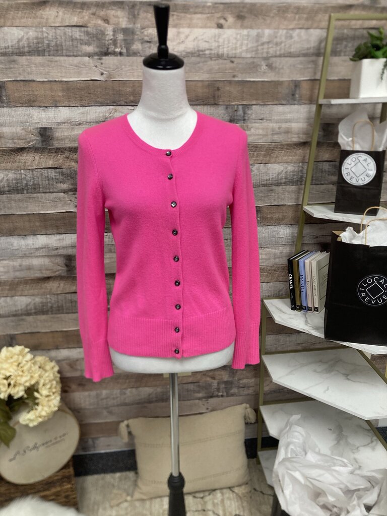 Apt 9 Bright Pink Cashmere Cardigan Size M