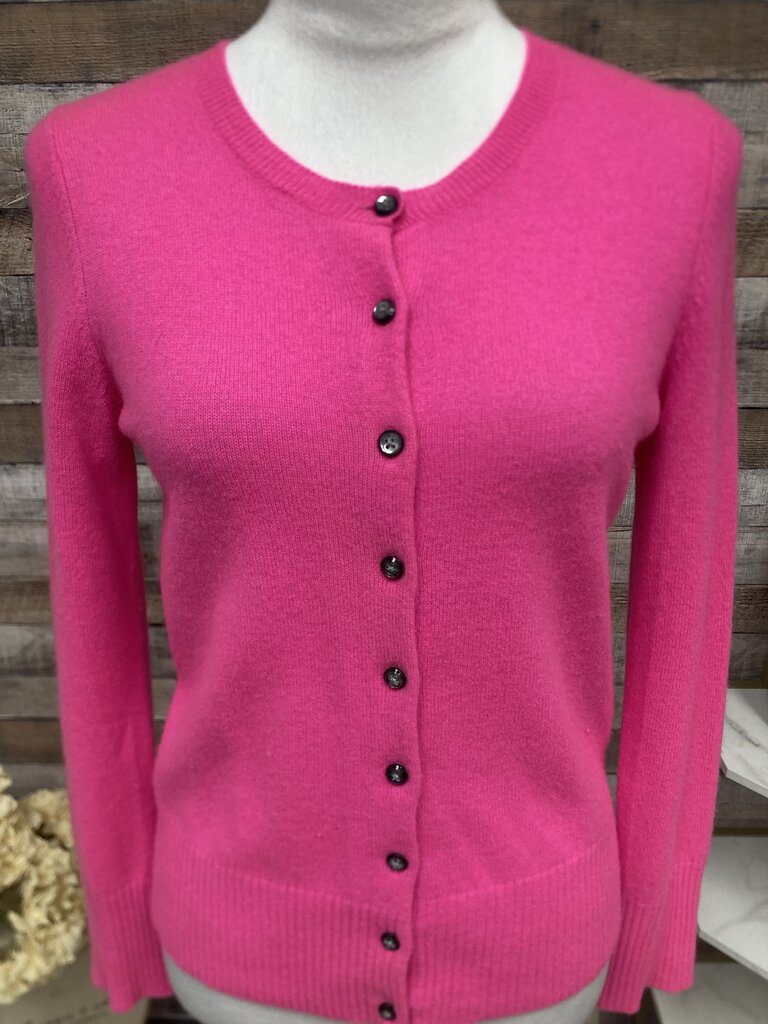 Apt 9 Bright Pink Cashmere Cardigan Size M