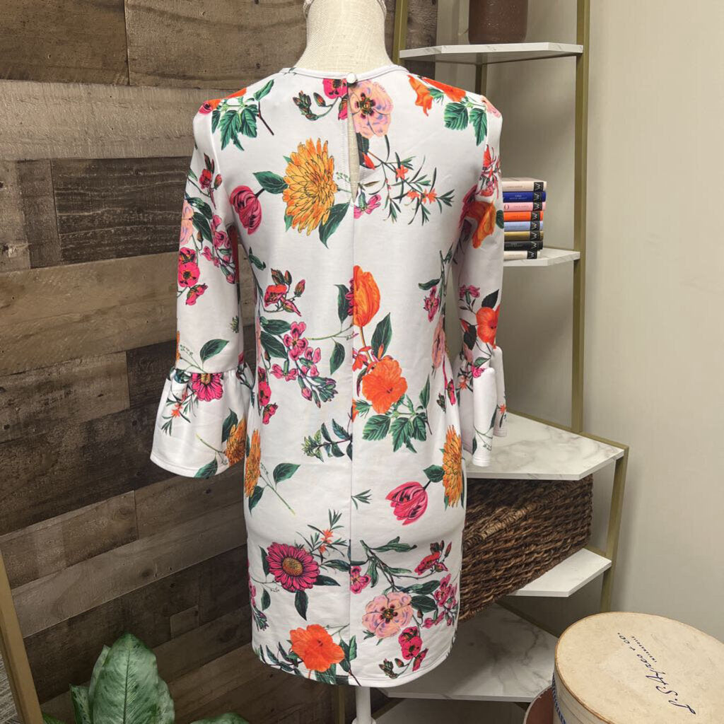 ASOS Bright Floral Bell Sleeve Dress Size 4