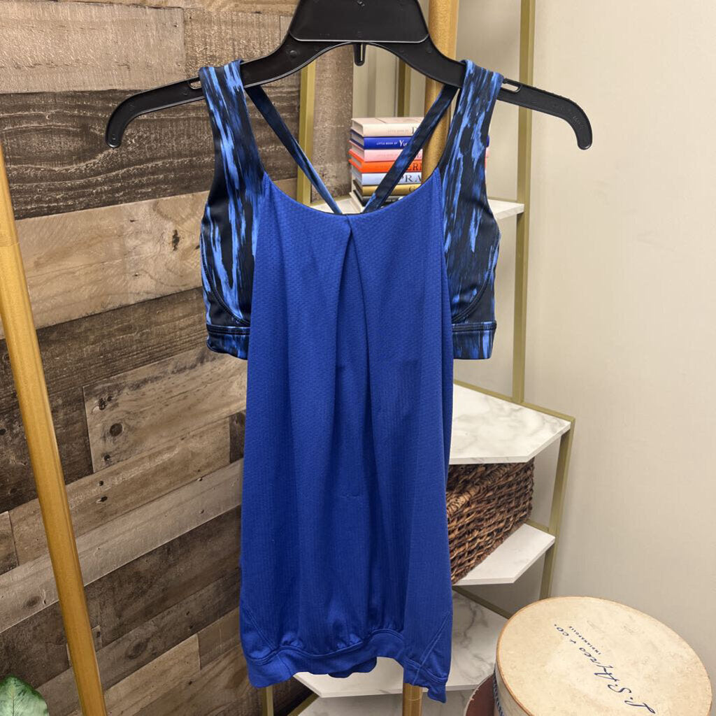 Lululemon Blue & Black Open Back Tank Size 6