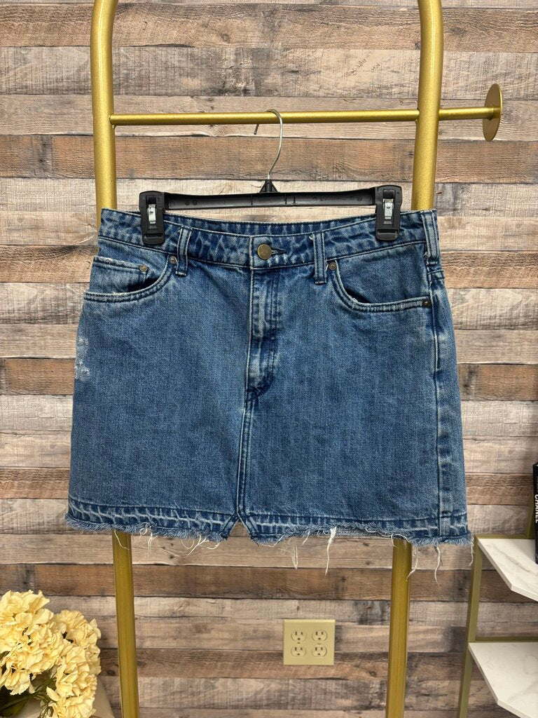 Free People Frayed Hem Denim Mini Size 8