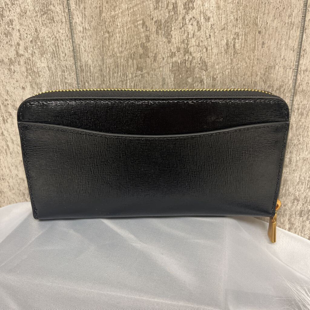 NWT Kate Spade NY Black Leather Wallet w/Gemstone Bow