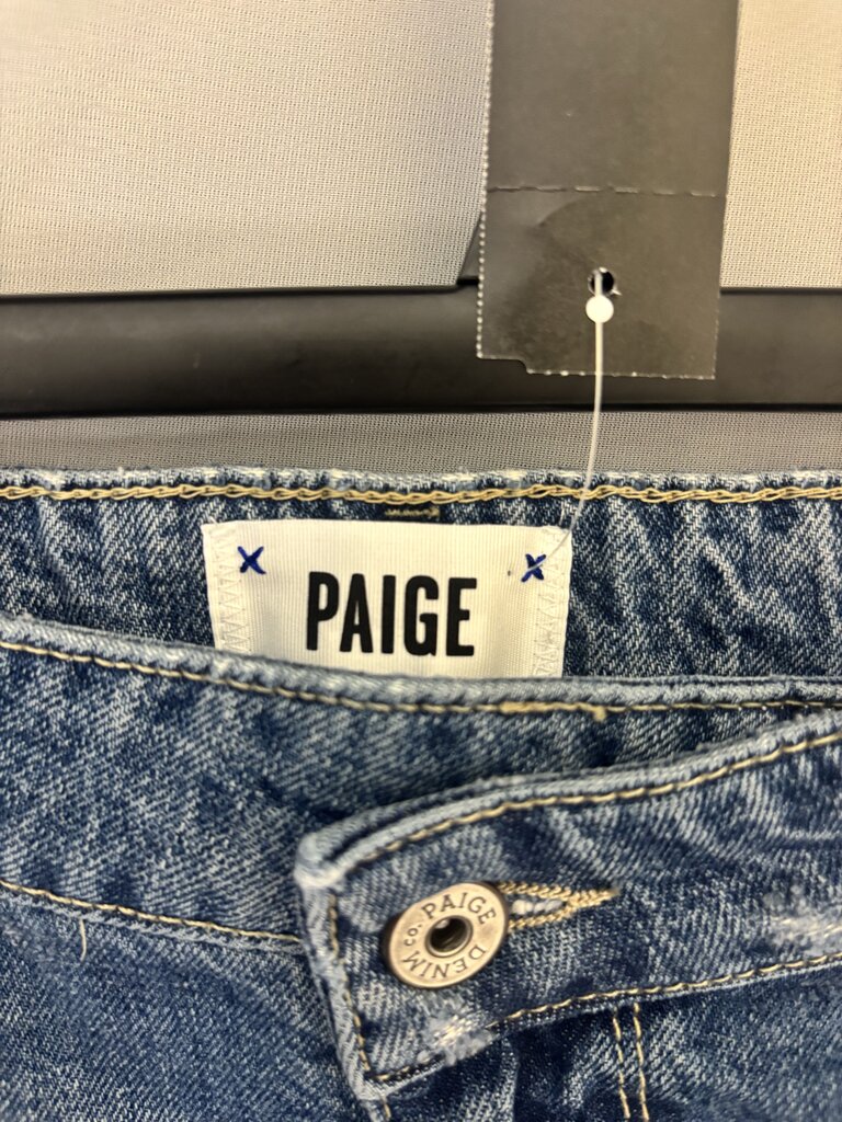 Paige Blue Denim Mini Skirt w/Frayed Hem Size 6