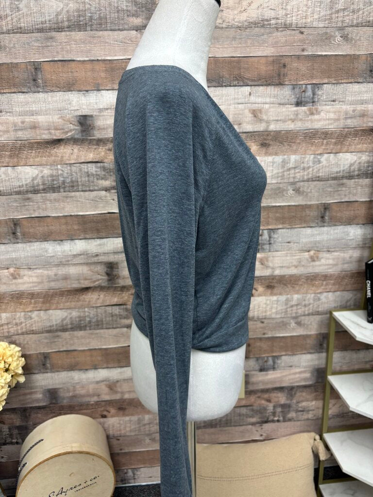 Prana Gray/Blue Long Sleeve V-neck Tee Size XS