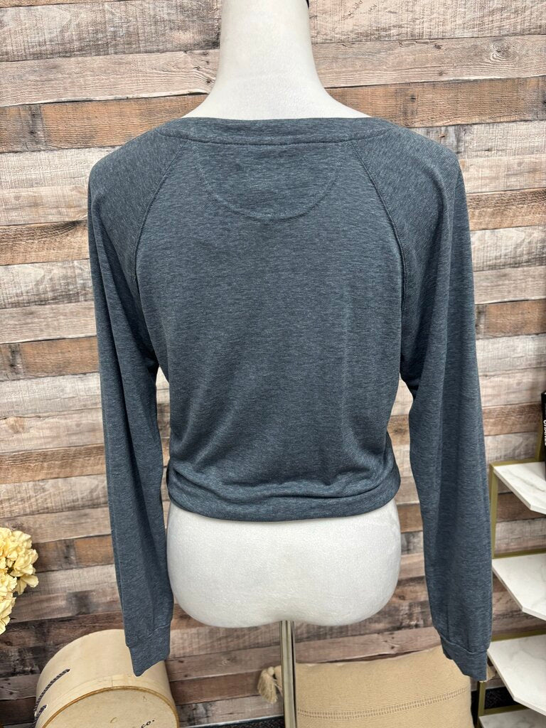 Prana Gray/Blue Long Sleeve V-neck Tee Size XS