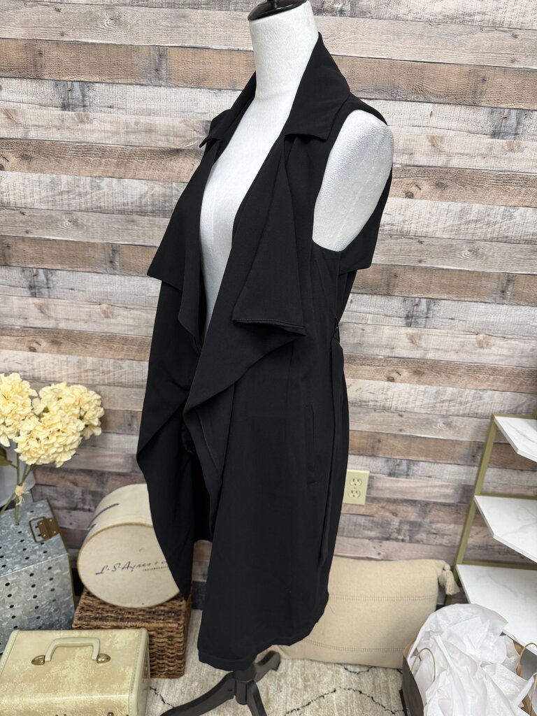 Alya Black Sleeveless Wrap Dress Size S