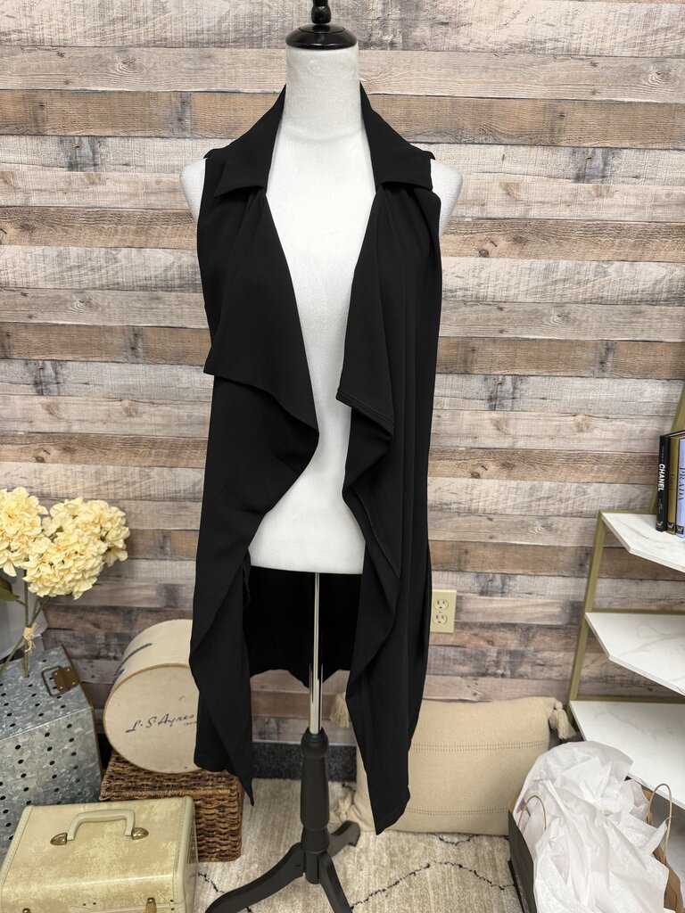 Alya Black Sleeveless Wrap Dress Size S
