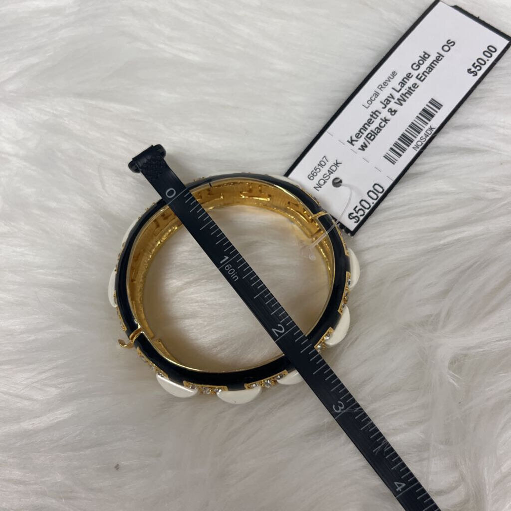 Kenneth Jay Lane Gold w/Black & White Enamel