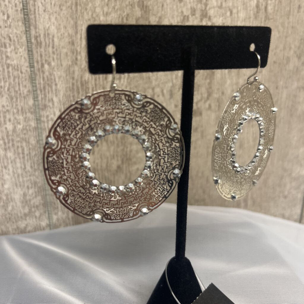 Silver Bohemian Circular Earrings