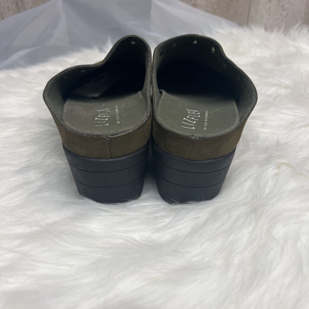 Liz Claiborne Green Suede Mules Size 7.5