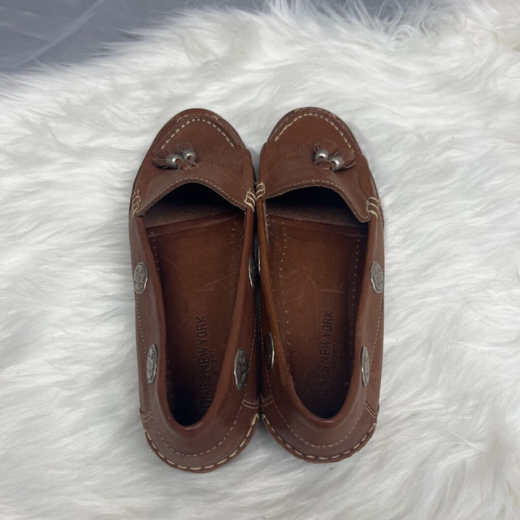 Jones New York Brown Leather Tassel Loafers Size 7.5