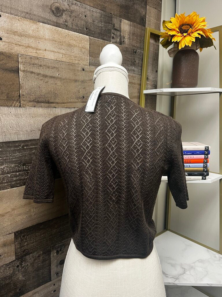 Ann Taylor Brown Crochet Shrug Size XS