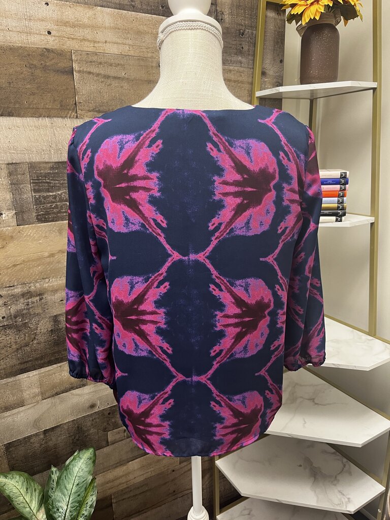 Collective Concepts Navy, Purple & Pink Tie Front Size S