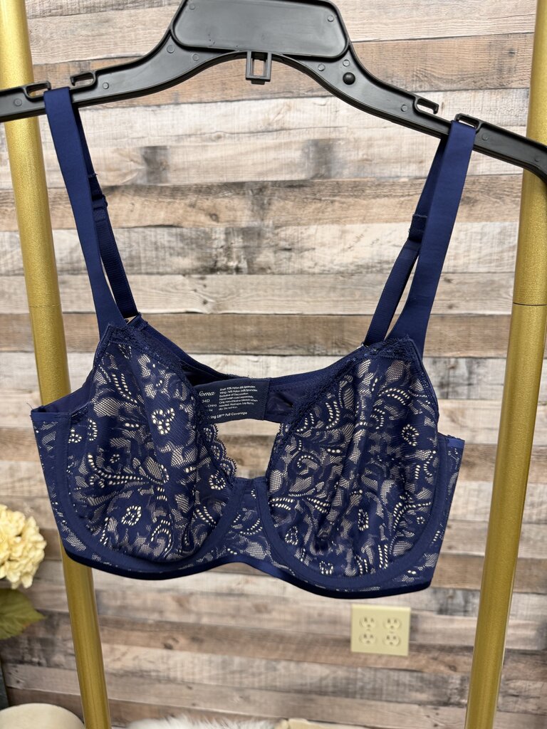 Soma Enticing Navy Lace Bra Size 34D