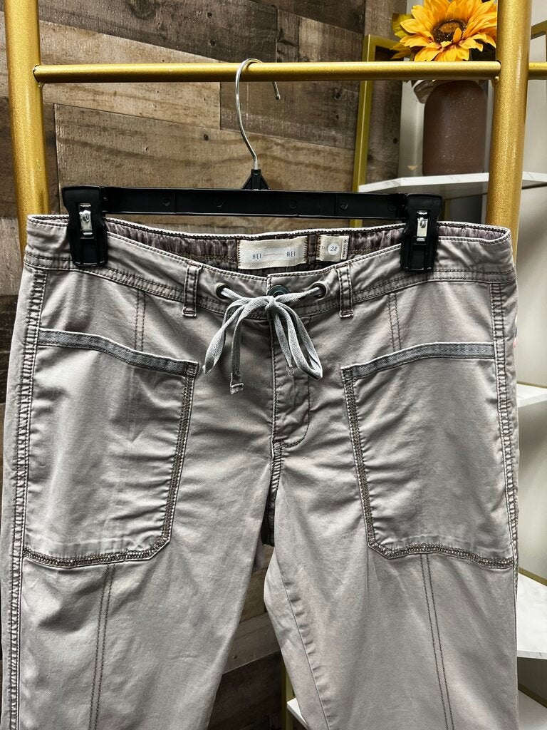 Anthro Hei Tan Cargo Drawstring Chino Size 28