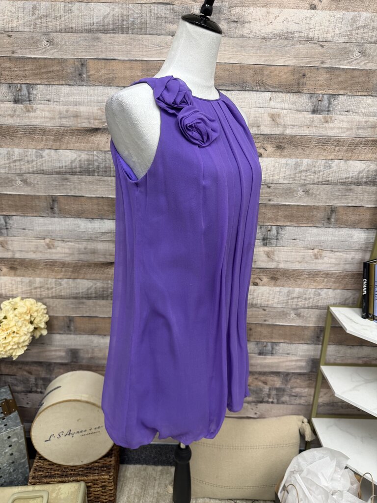 A.B.S. Purple Sleeveless Pleated Dress Size 6