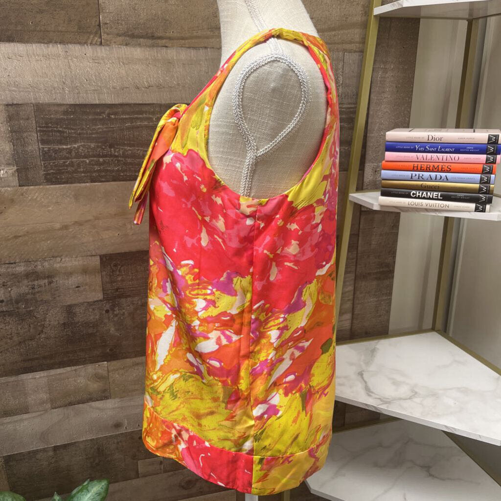 J Crew Floral Silk Yellow & Pink Size 4