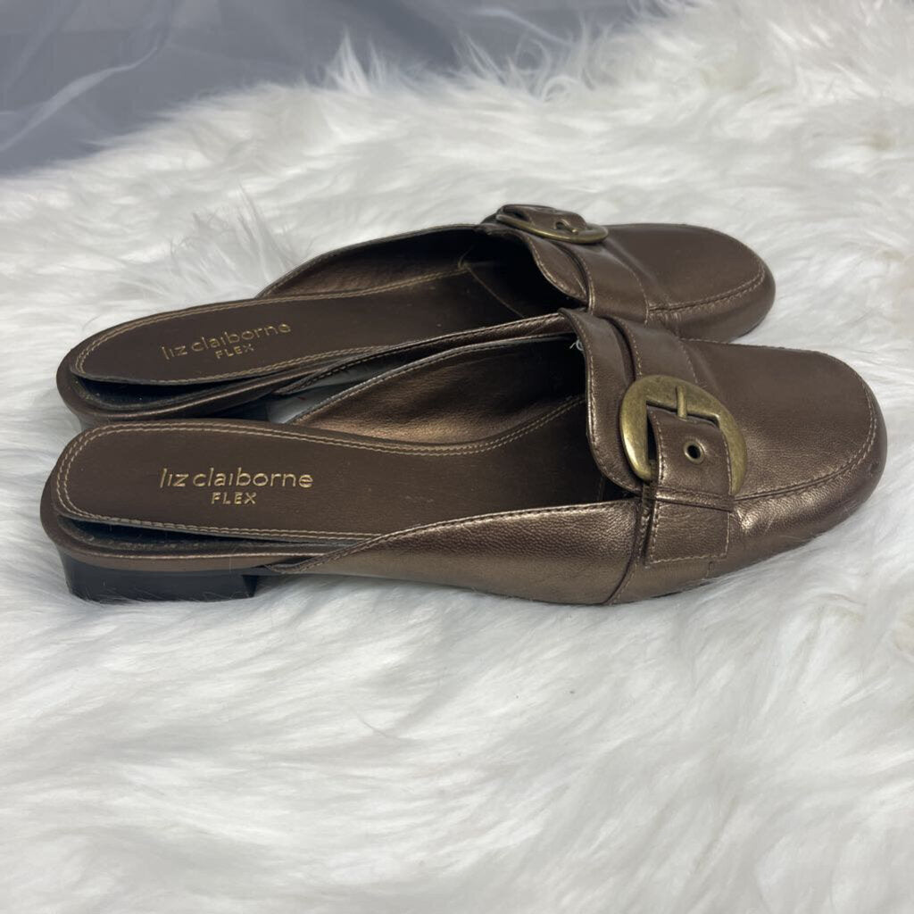 Liz Claiborne Flex Bronze Mule Loafers Size 7.5