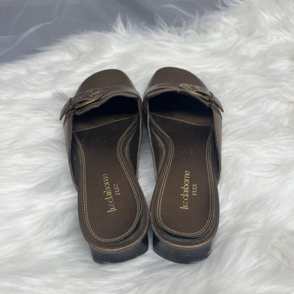 Liz Claiborne Flex Bronze Mule Loafers Size 7.5