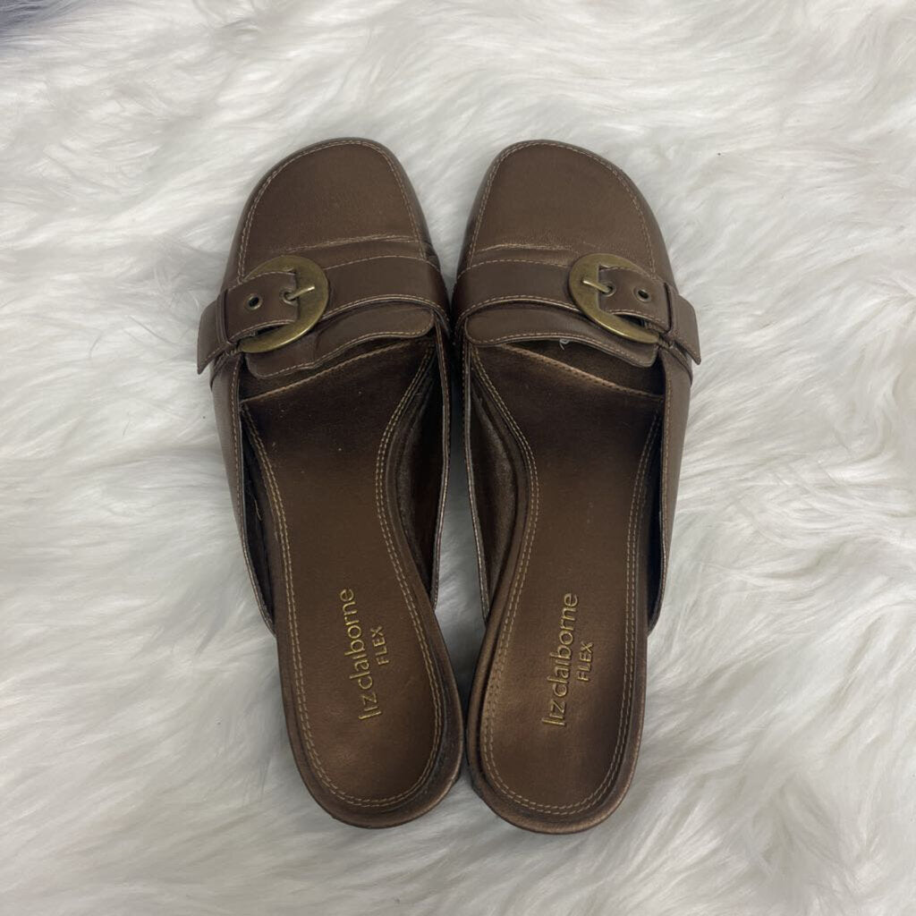 Liz Claiborne Flex Bronze Mule Loafers Size 7.5