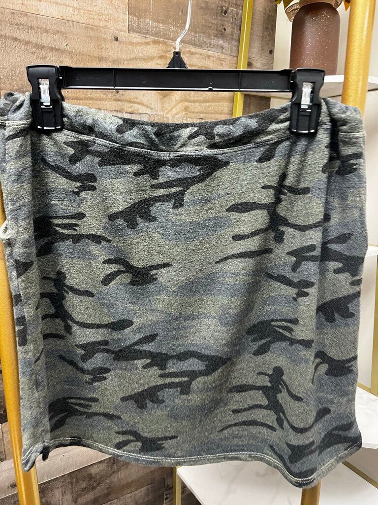 Sundry Camo Drawstring Mini Skirt Size 2