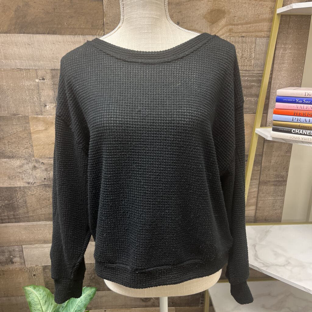 Altar'd State Black Waffle Crop Size XS