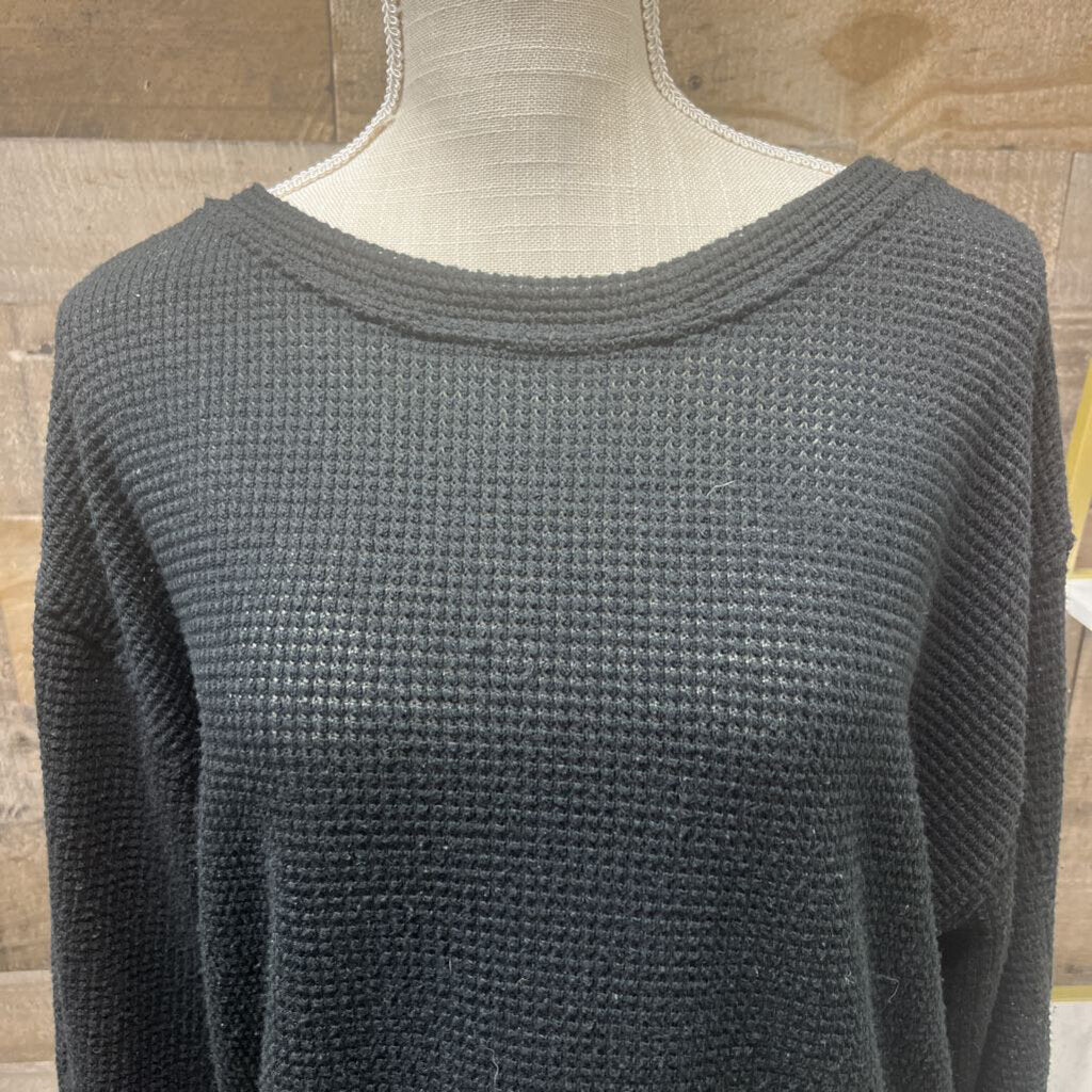 Altar'd State Black Waffle Crop Size XS