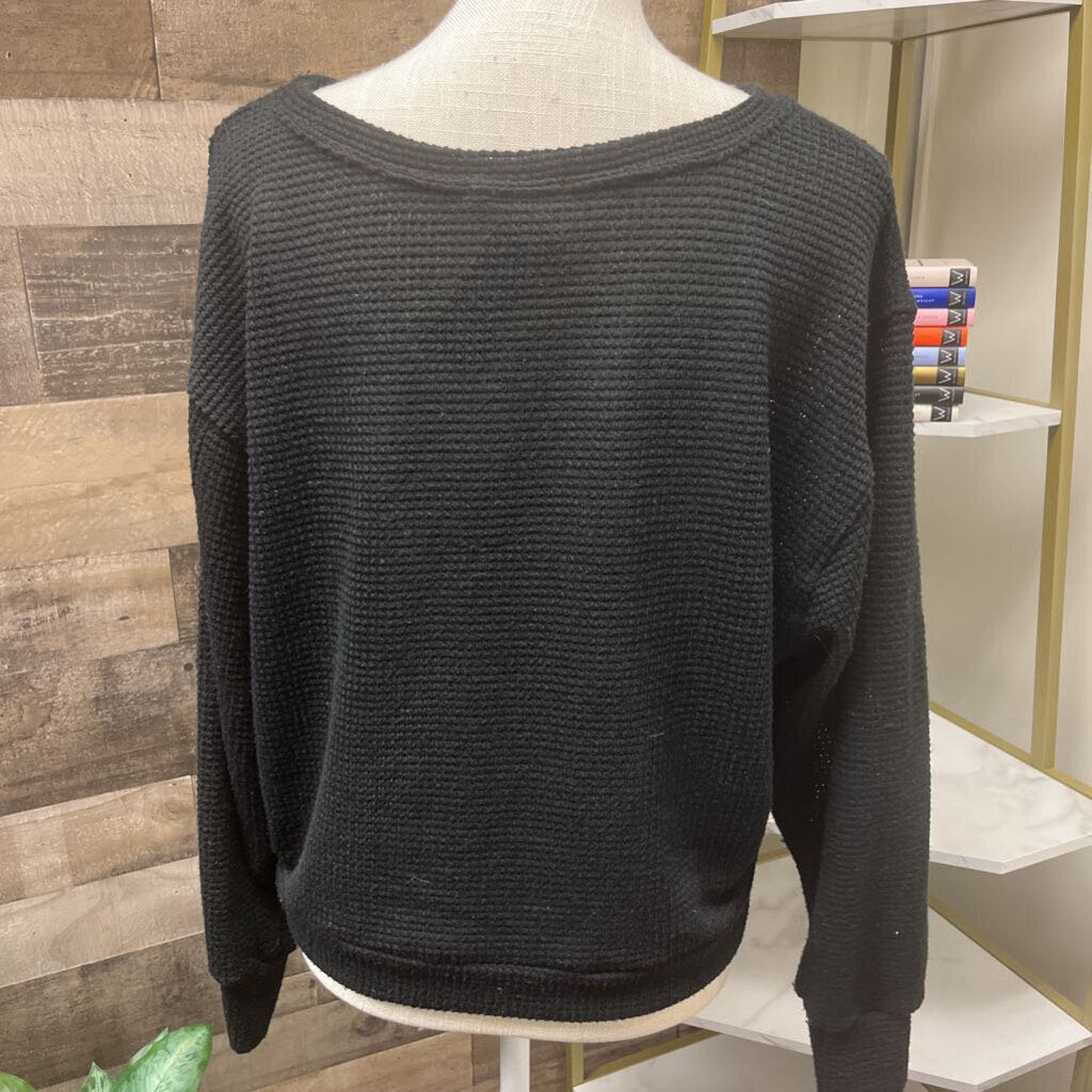Altar'd State Black Waffle Crop Size XS