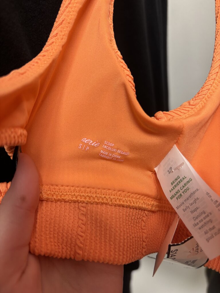 NWT Aerie Coral Crop Cut Out Tank Size S