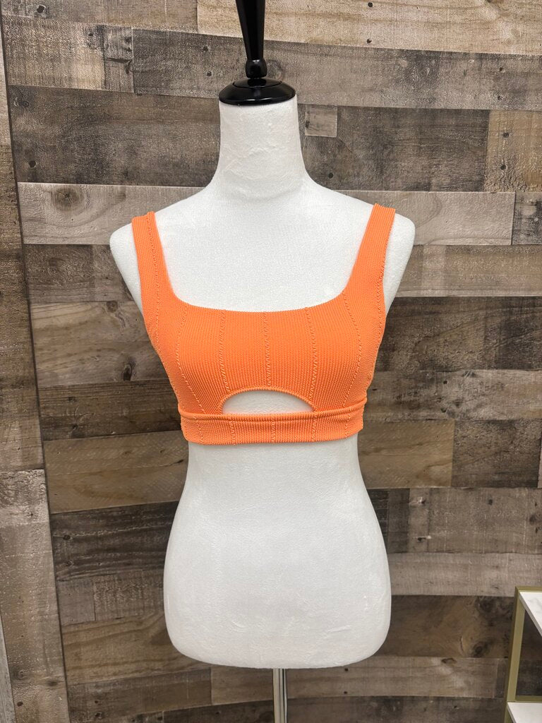 NWT Aerie Coral Crop Cut Out Tank Size S