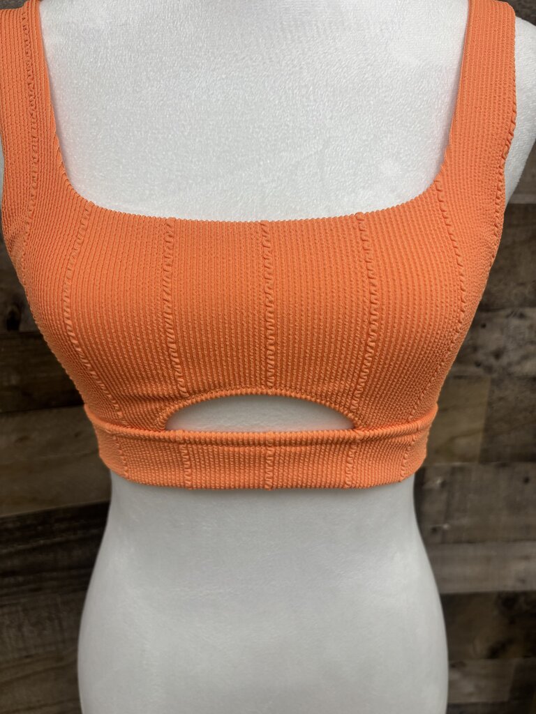 NWT Aerie Coral Crop Cut Out Tank Size S