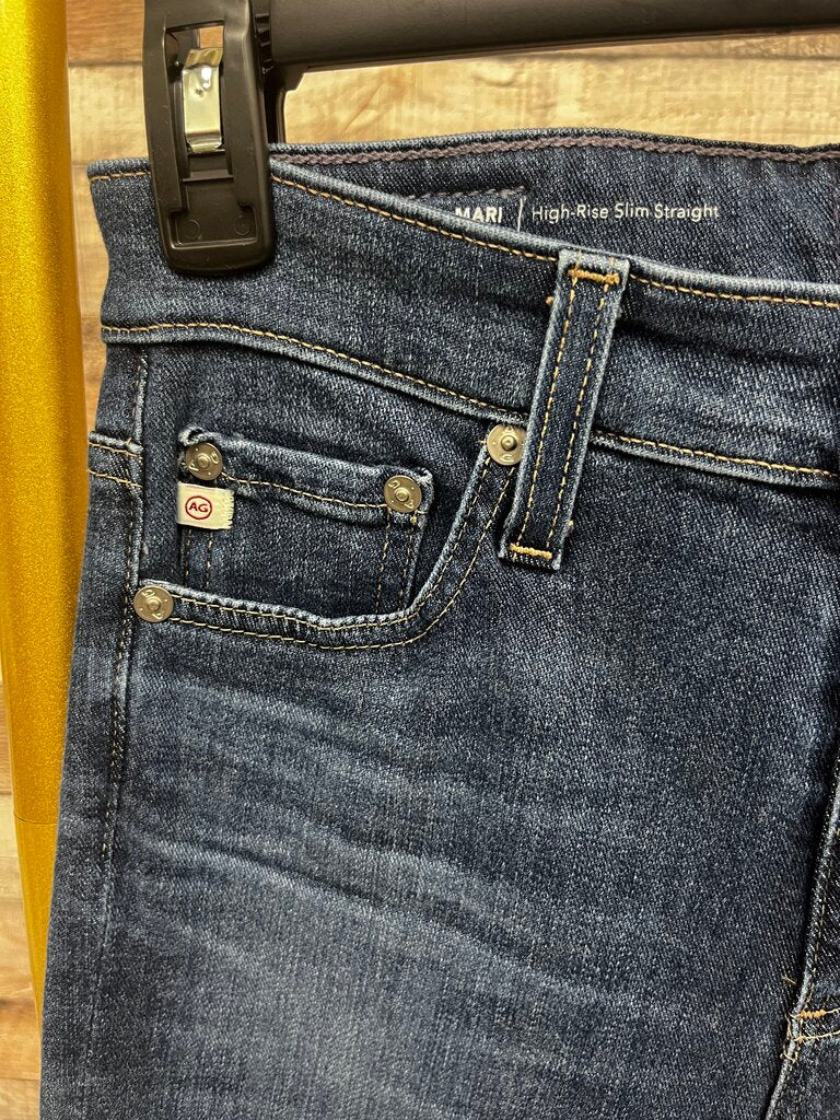 AG Mari High Rise Slim Straight Denim Size 26