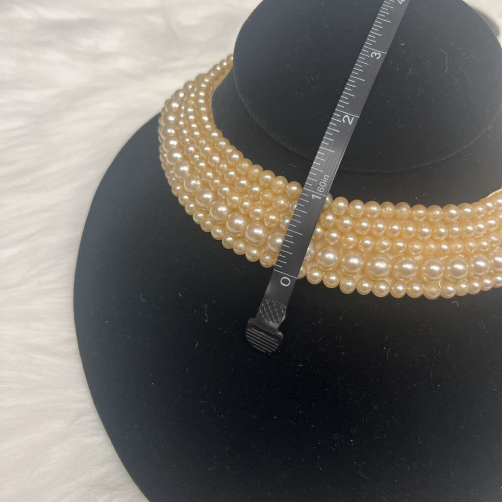 Vintage Ivory Satin Beaded Collar