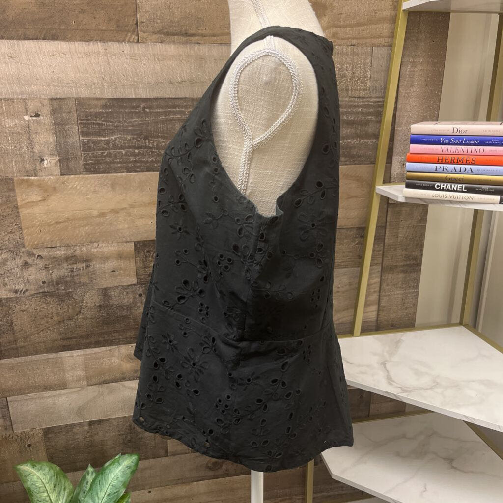 Ann Taylor Sleeveless Eyelet Top Size 14