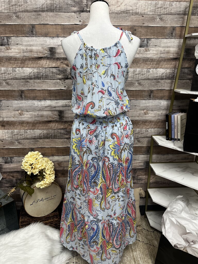 Griffin Women's Smocked Waist Adjustable Tie Halter Maxi Dress Size L