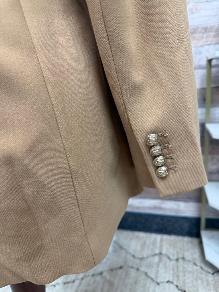 Ann Taylor Tan Blazer w/ Gold Buttons Size 14