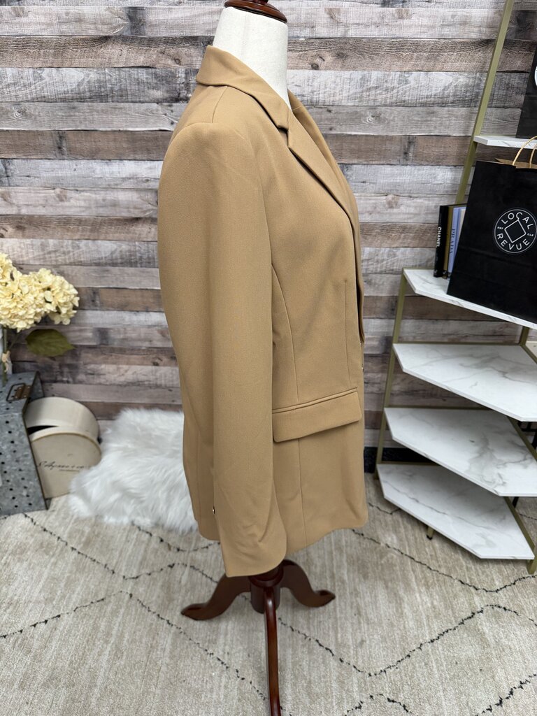Ann Taylor Tan Blazer w/ Gold Buttons Size 14