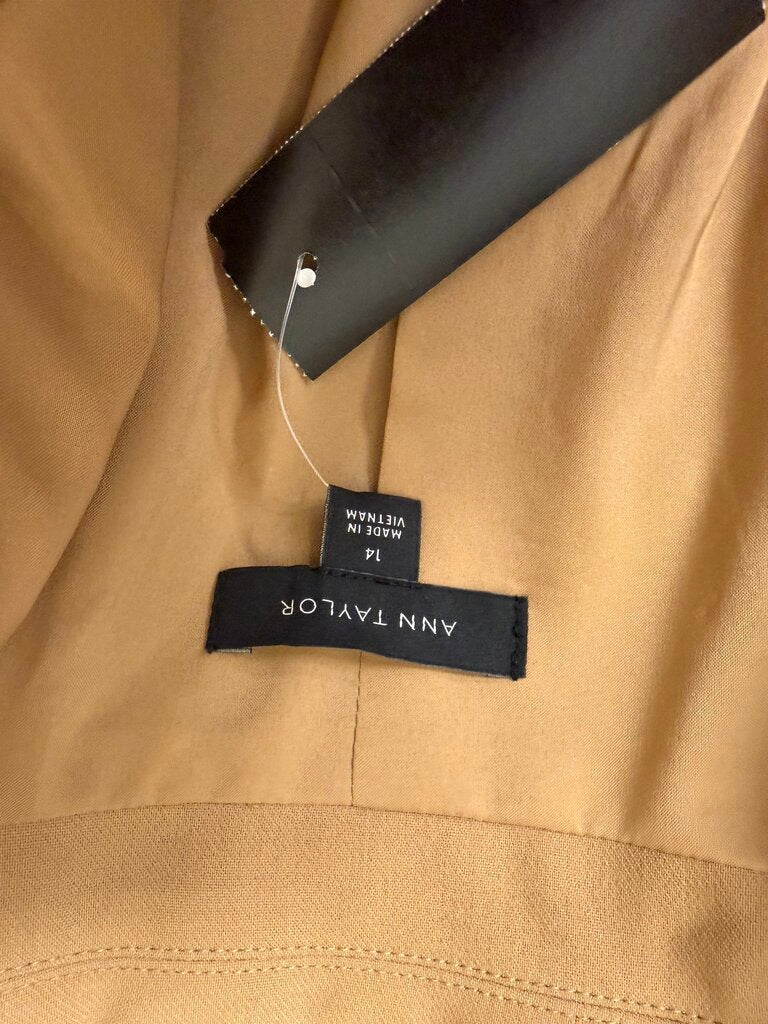 Ann Taylor Tan Blazer w/ Gold Buttons Size 14